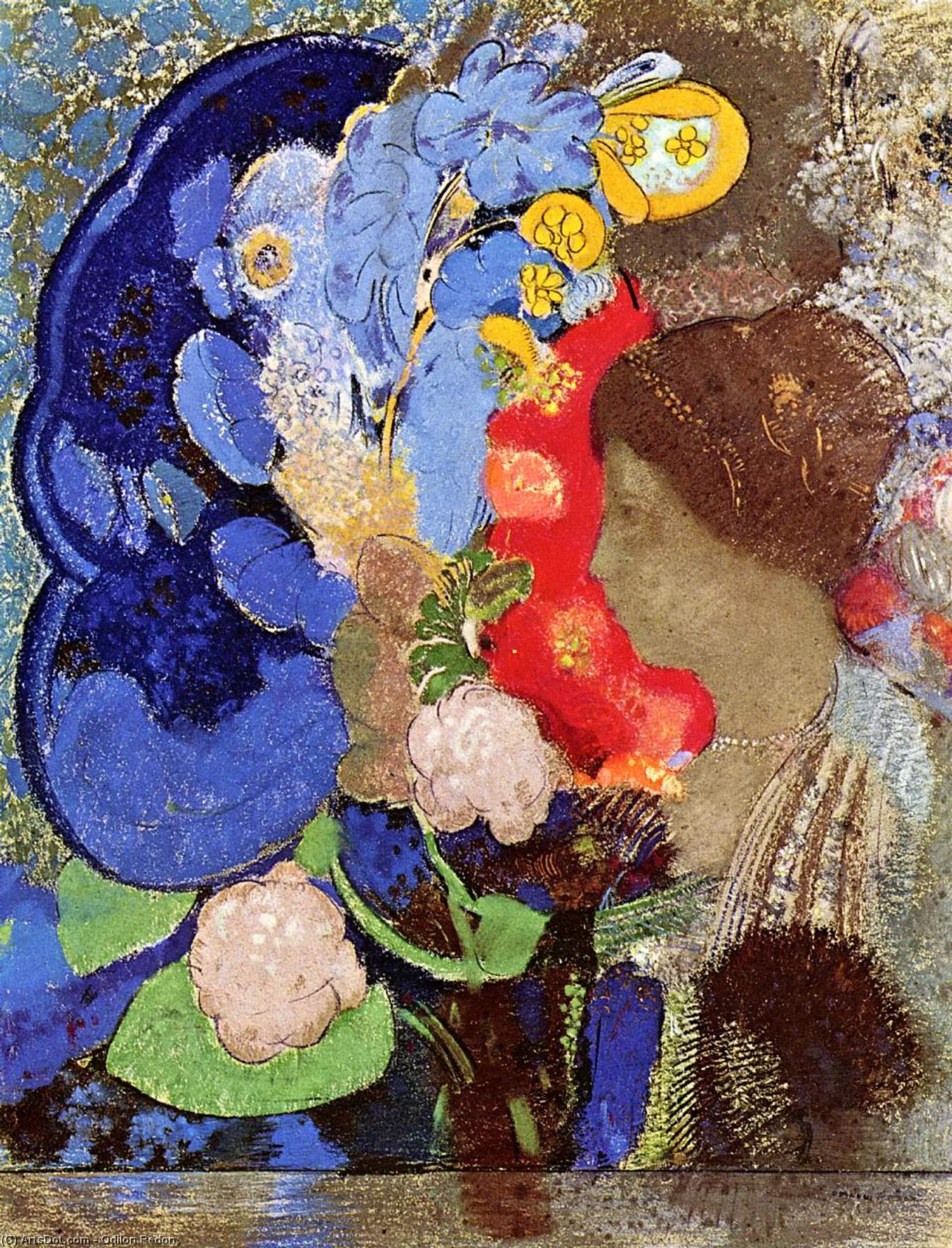 Woman With Flowers — Odilon Redon