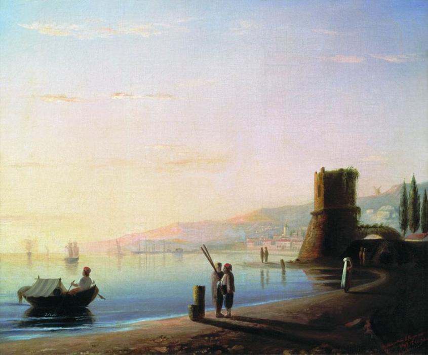 The Pier In Feodosia — Ivan Konstantinovich Aivazovsky