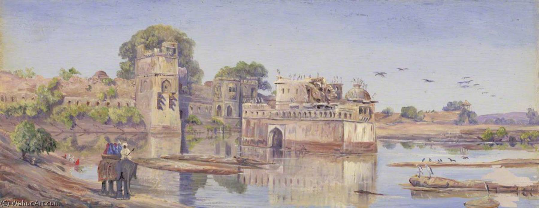 'water Palace – Chitore. India. Decr. 1878' — Marianne North