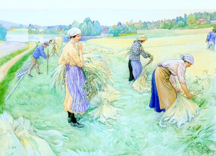 Oat Harvest — Carl Larsson