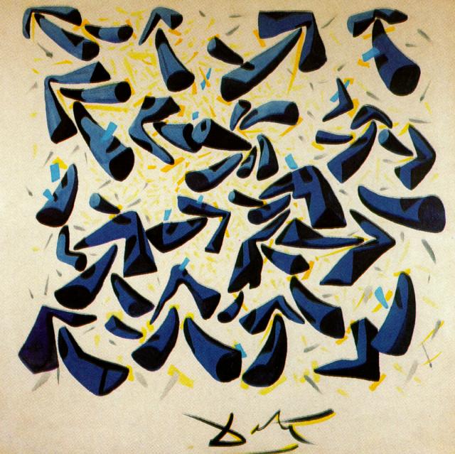 Blue Horns. Design For A Scarf, 1955 — Salvador Dalí