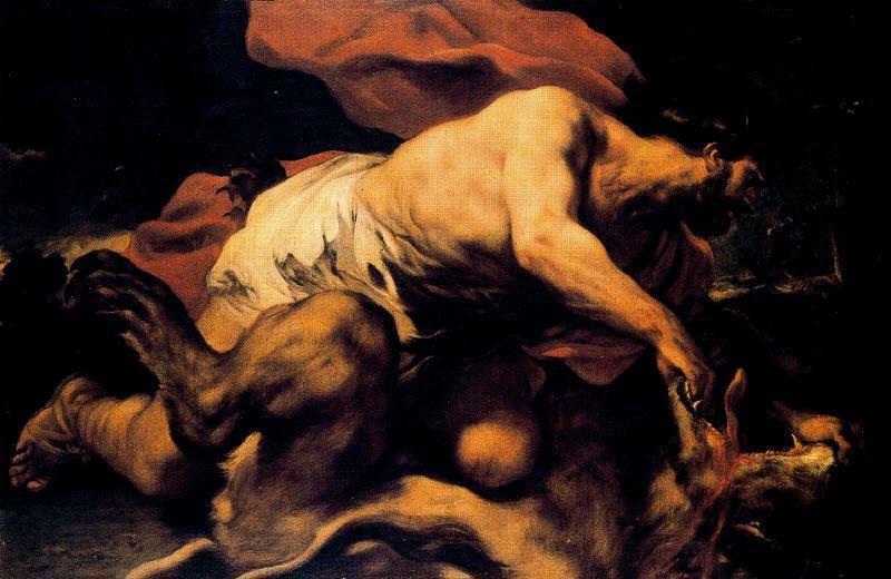 Samson And The Lion — Luca Giordano