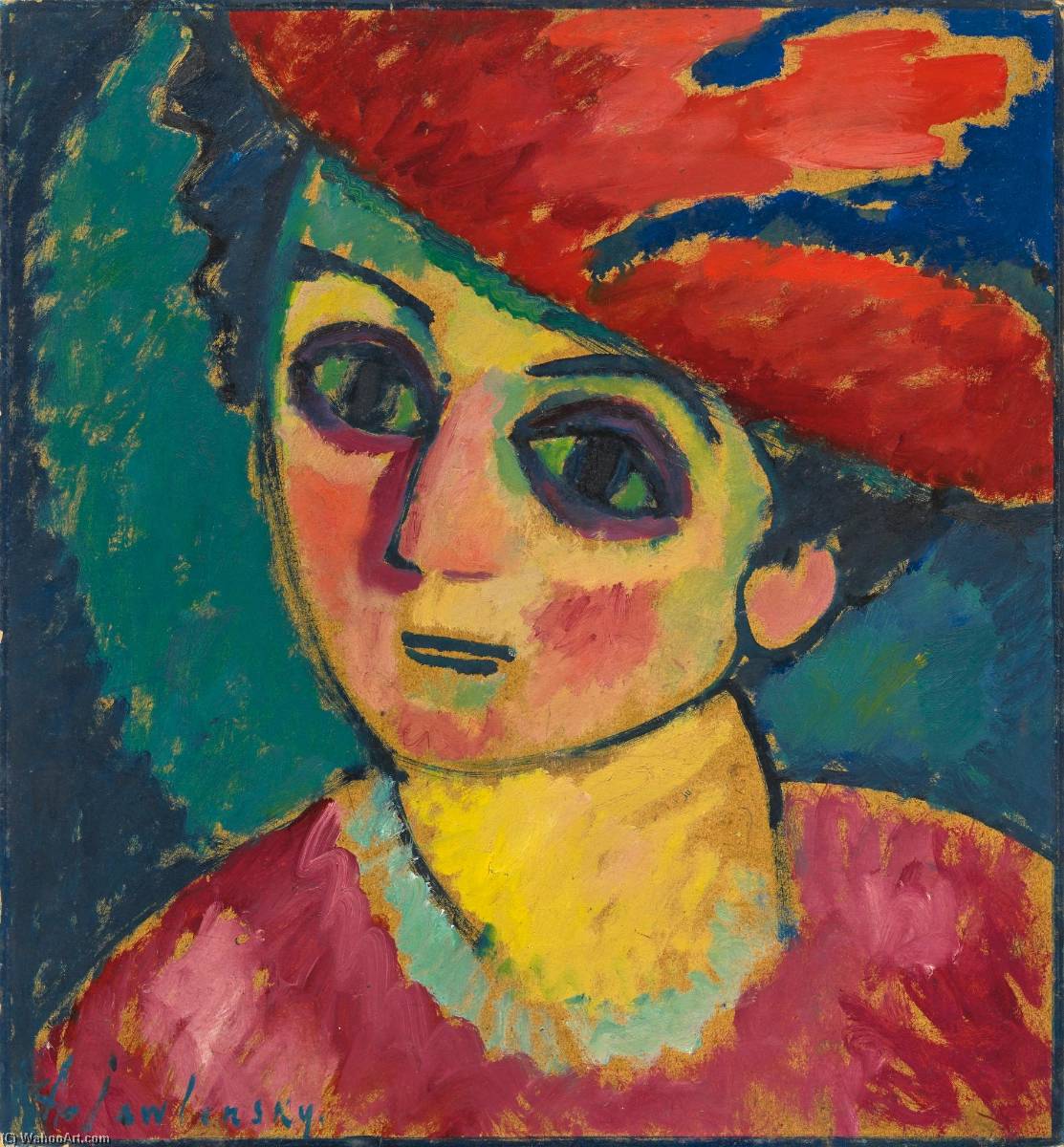 Roter Hut (red Hat) — Alexej Von Jawlensky