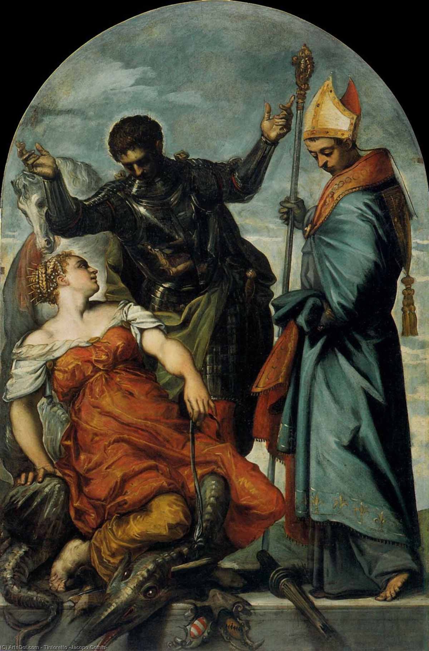 St Louis, St George, And The Princess — Jacopo Tintoretto