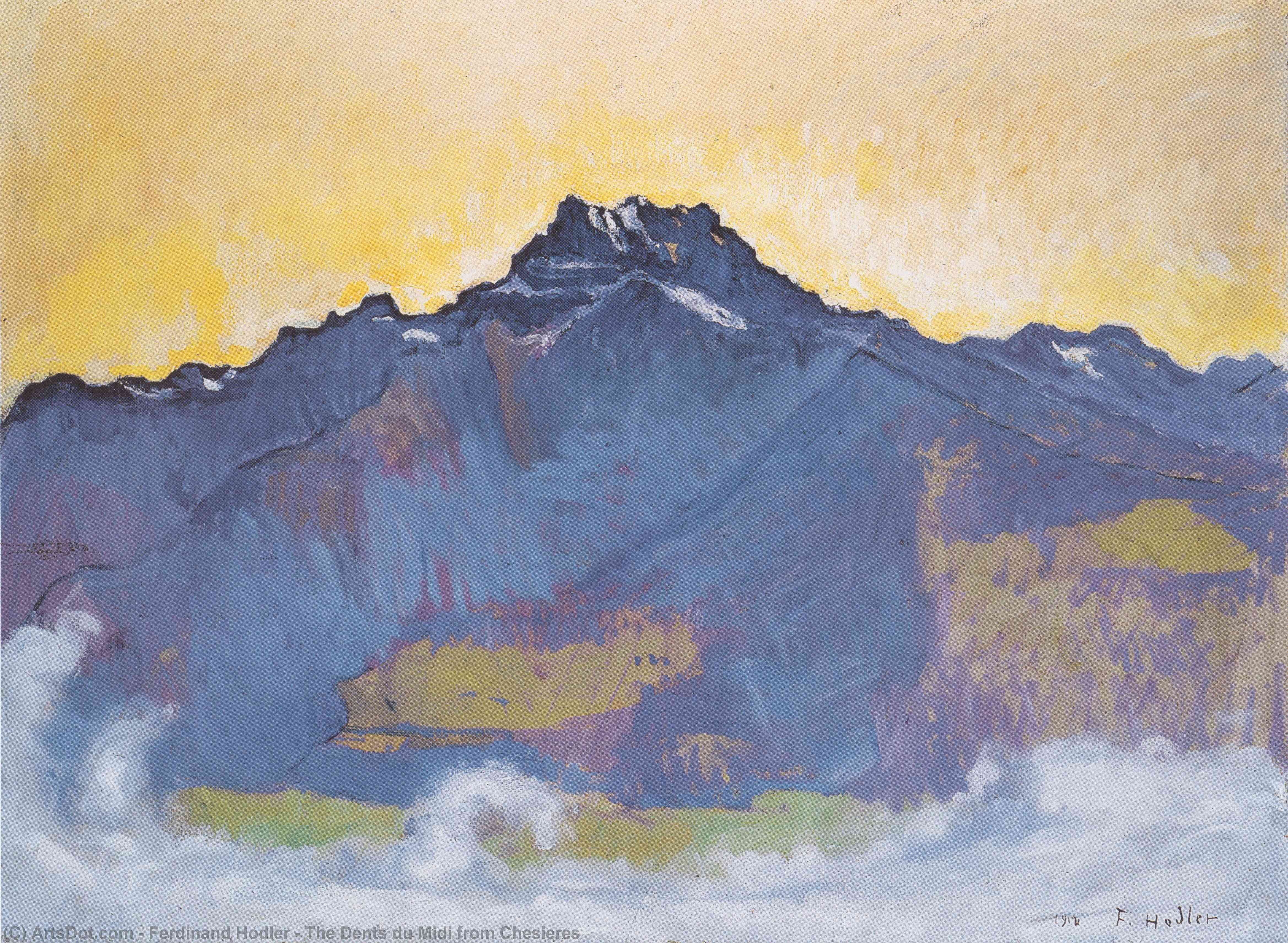 The Dents Du Midi From Chesieres — Ferdinand Hodler