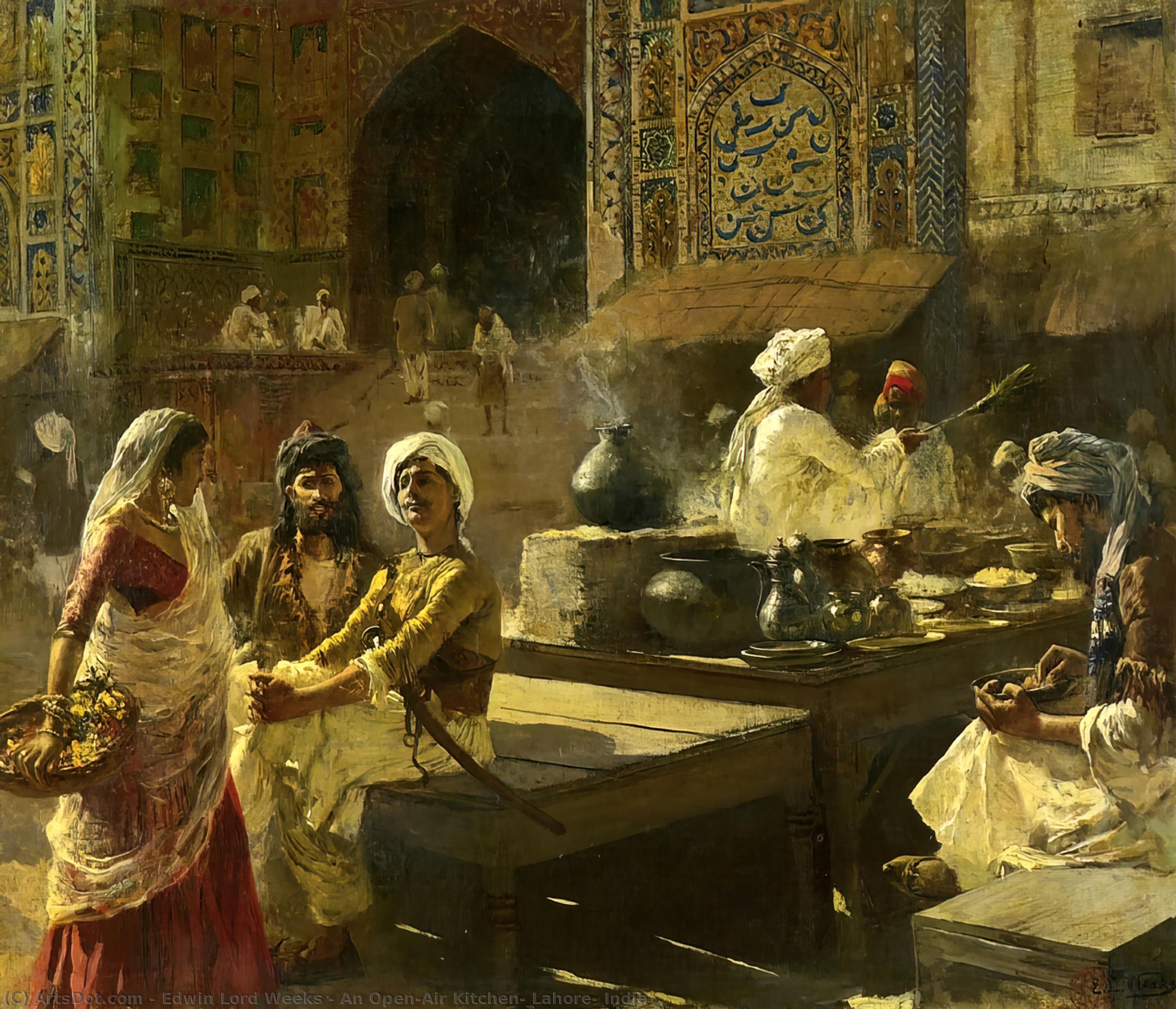 An Open-air Kitchen, Lahore, India — Edwin Lord Weeks