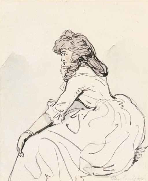Study Of A Girl, In Profile To The Left — Thomas Rowlandson