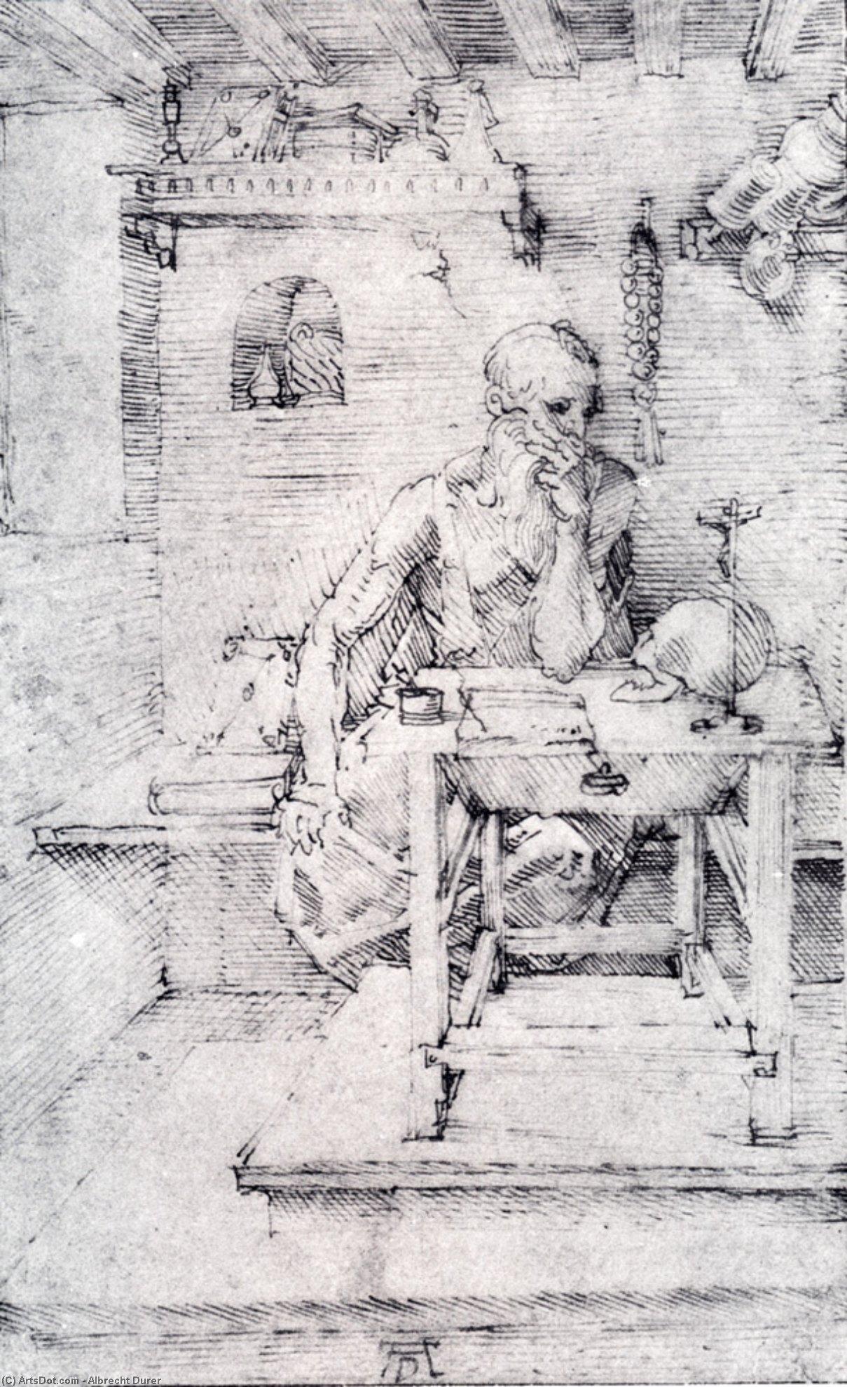 St. Jerome In His Study (without Cardinal`s Robes) — Albrecht Dürer
