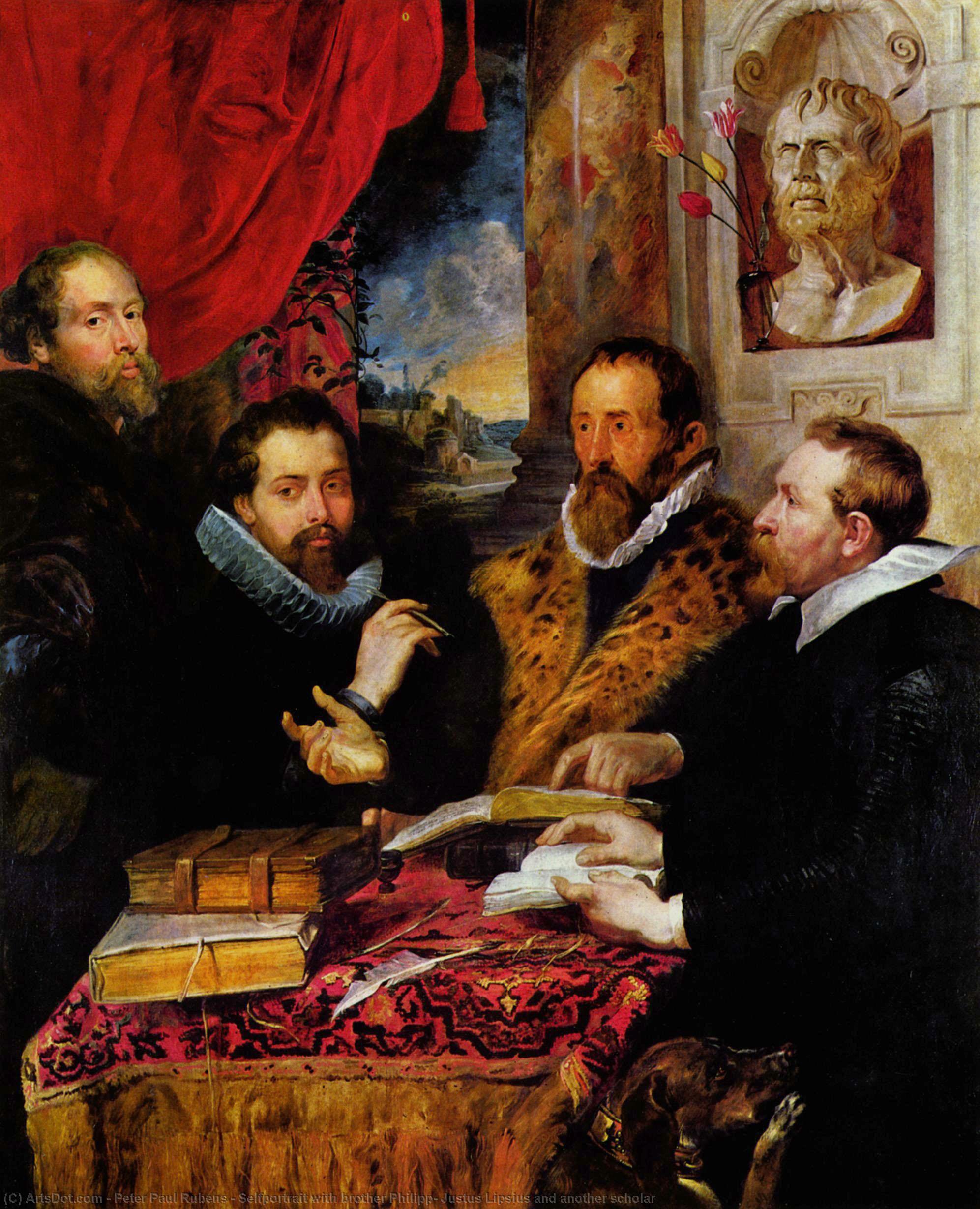 Selfportrait With Brother Philipp, Justus Lipsius And Another Scholar — Peter Paul Rubens