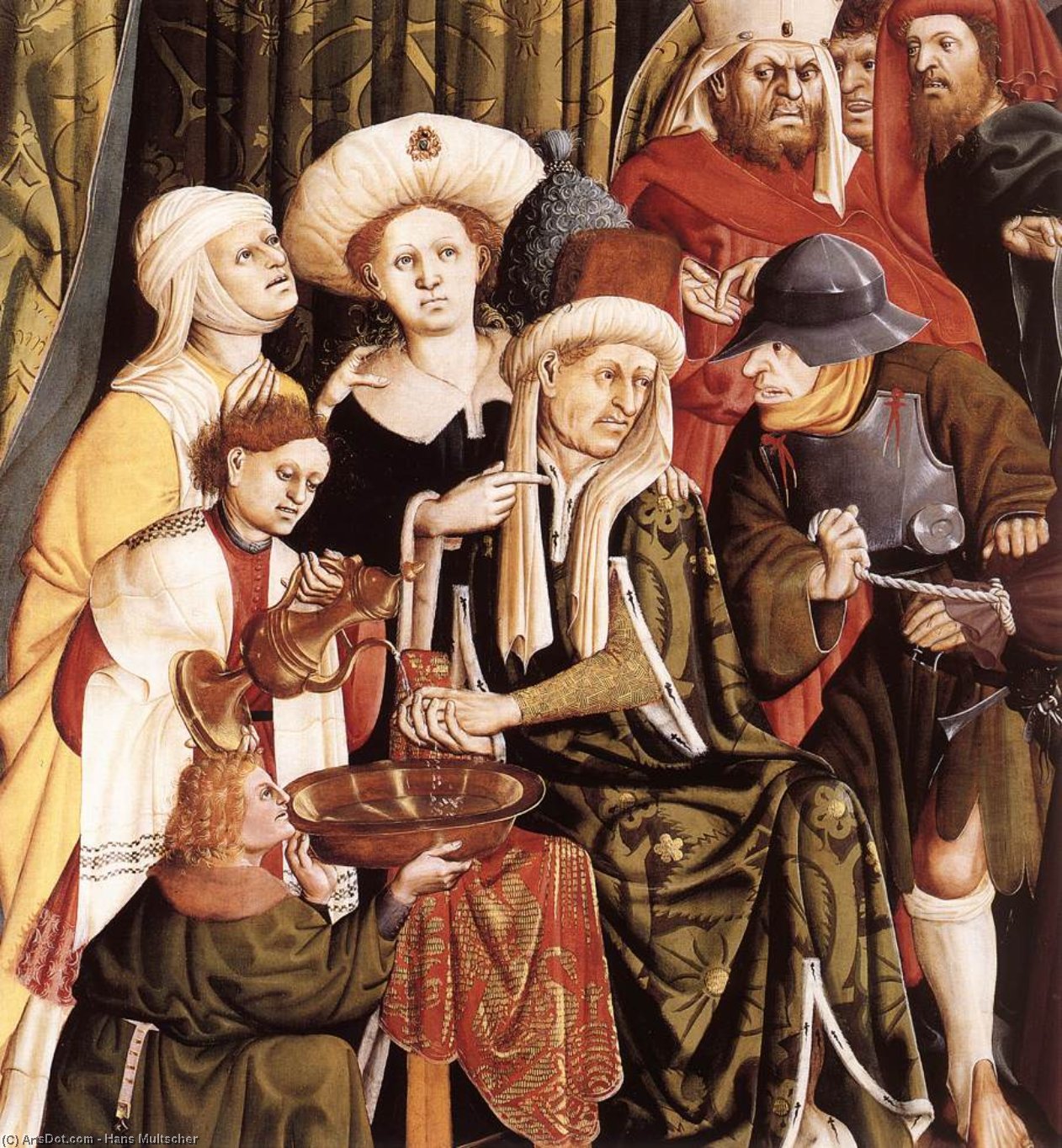 Christ Before Pilate (detail) — Hans Multscher