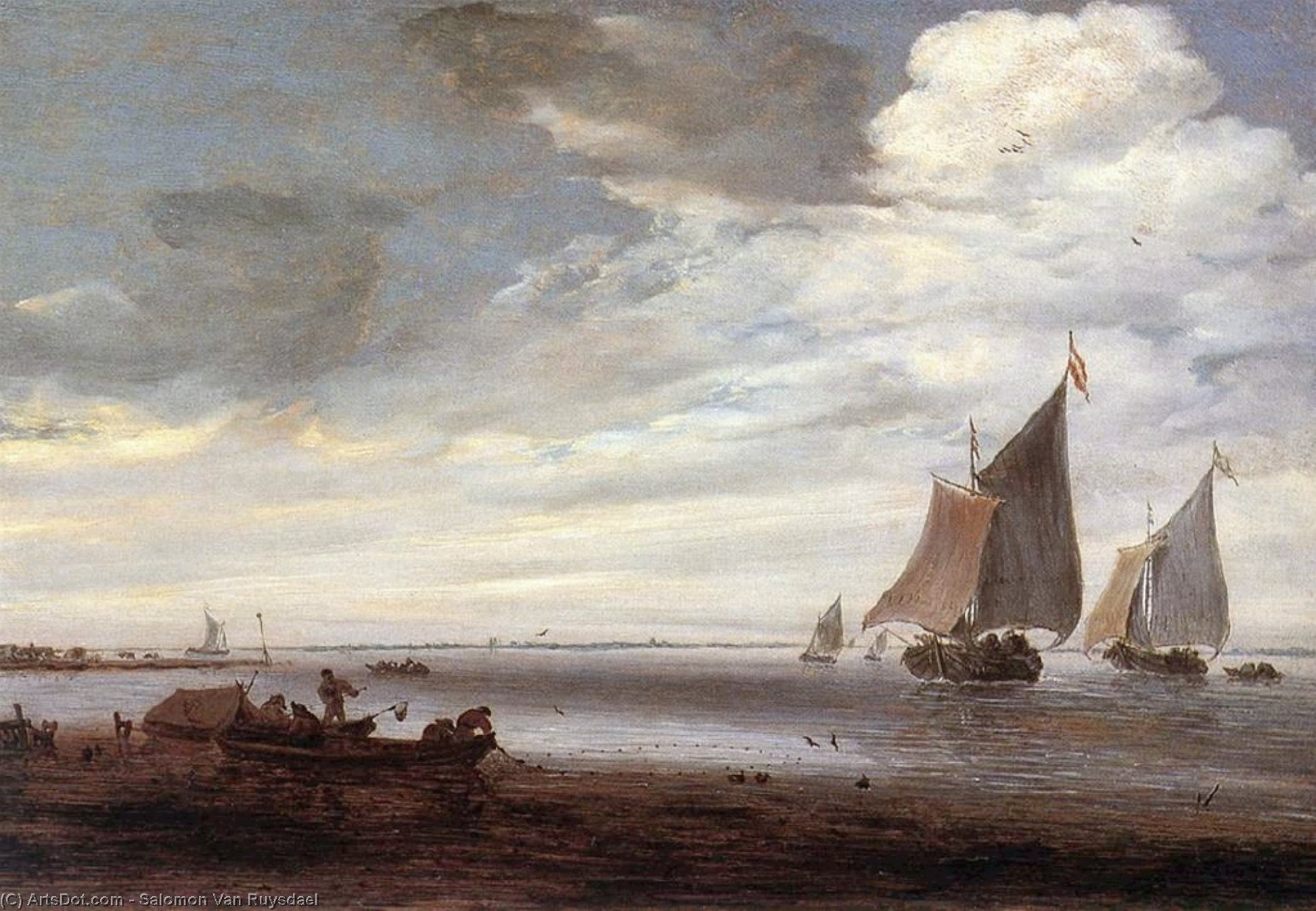 River Scene — Salomon Van Ruysdael