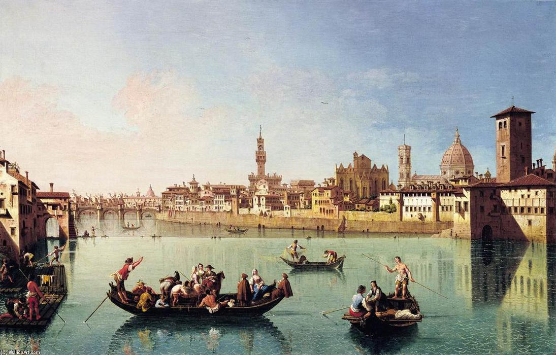 View Af The Arno In Florence — Giuseppe Zocchi