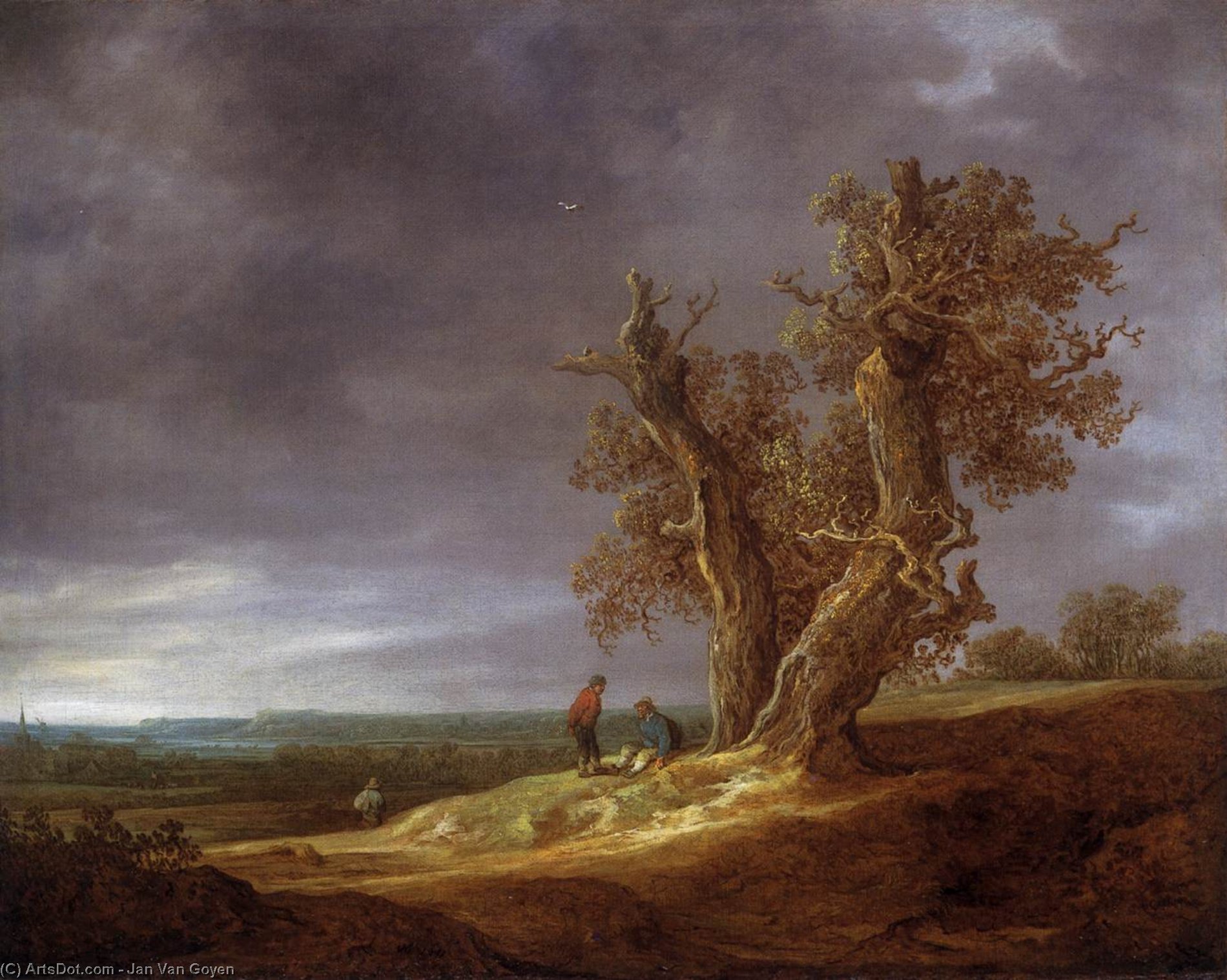 Landscape With Two Oaks — Jan Josephszoon Van Goyen
