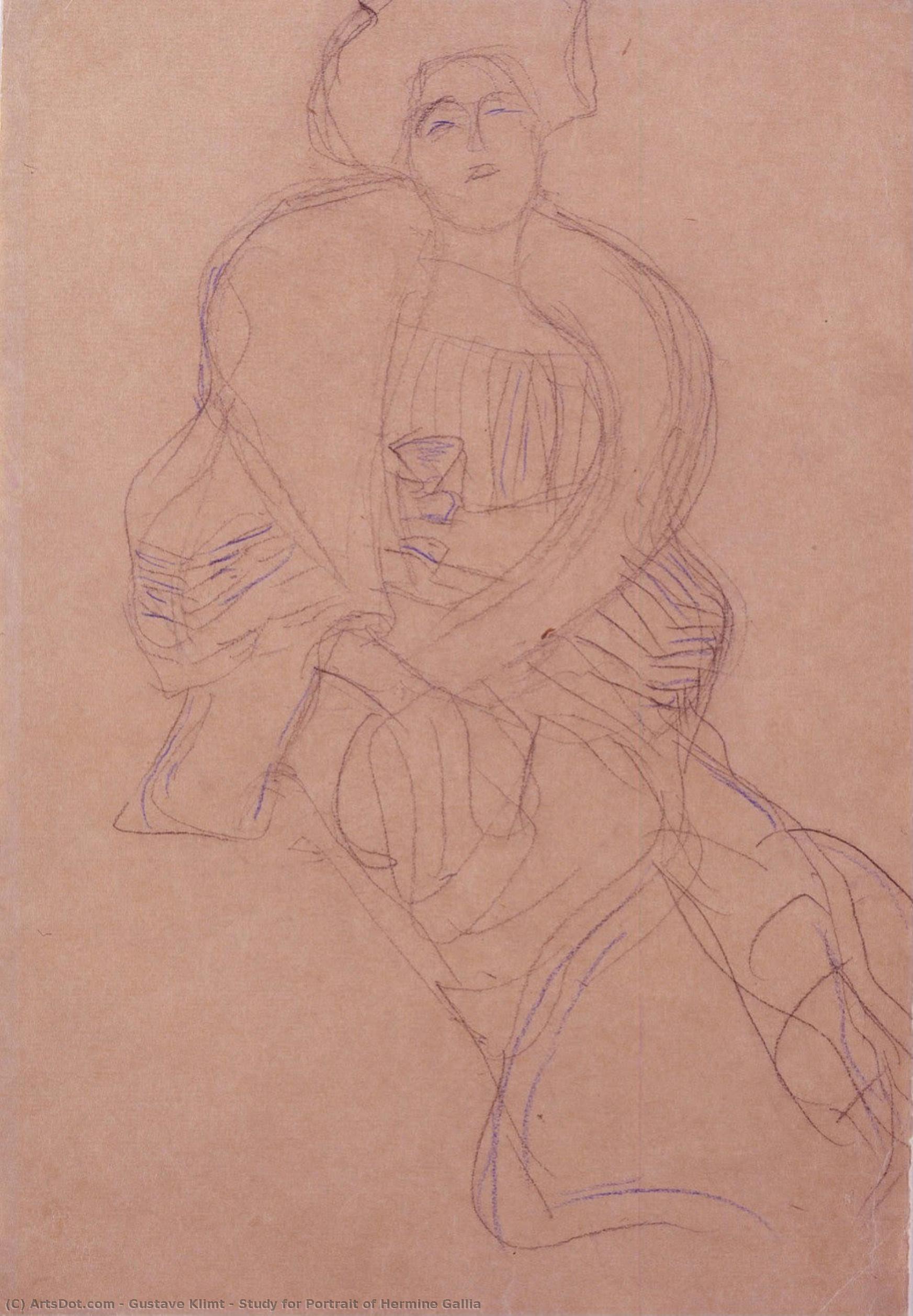 Study For Portrait Of Hermine Gallia — Gustav Klimt