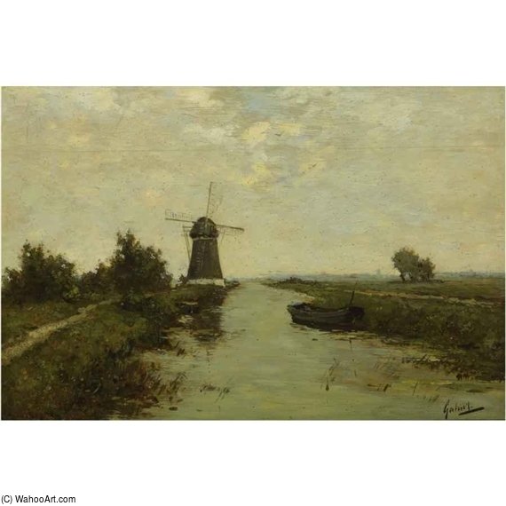 A Windmill In A Polder Landscape — Paul Joseph Constantine Gabriel