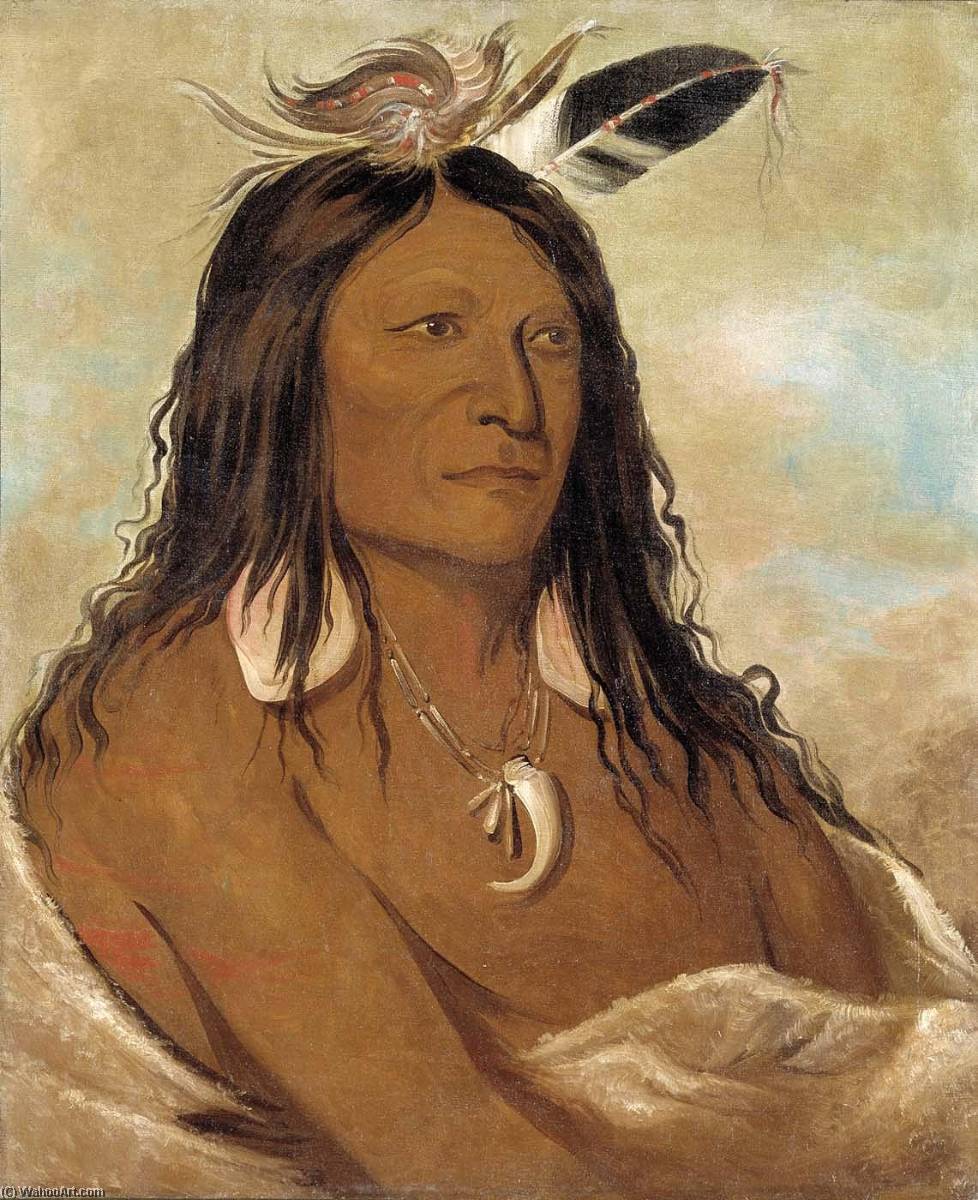 Eé Shah Kó Nee, Bogen Und Köcher, Erster Häuptling Des Stammes — George Catlin