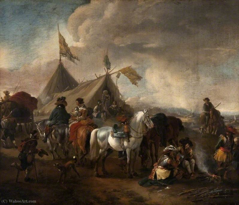 Cavalry Men By A Suttler's Tent — Pieter Wouwerman