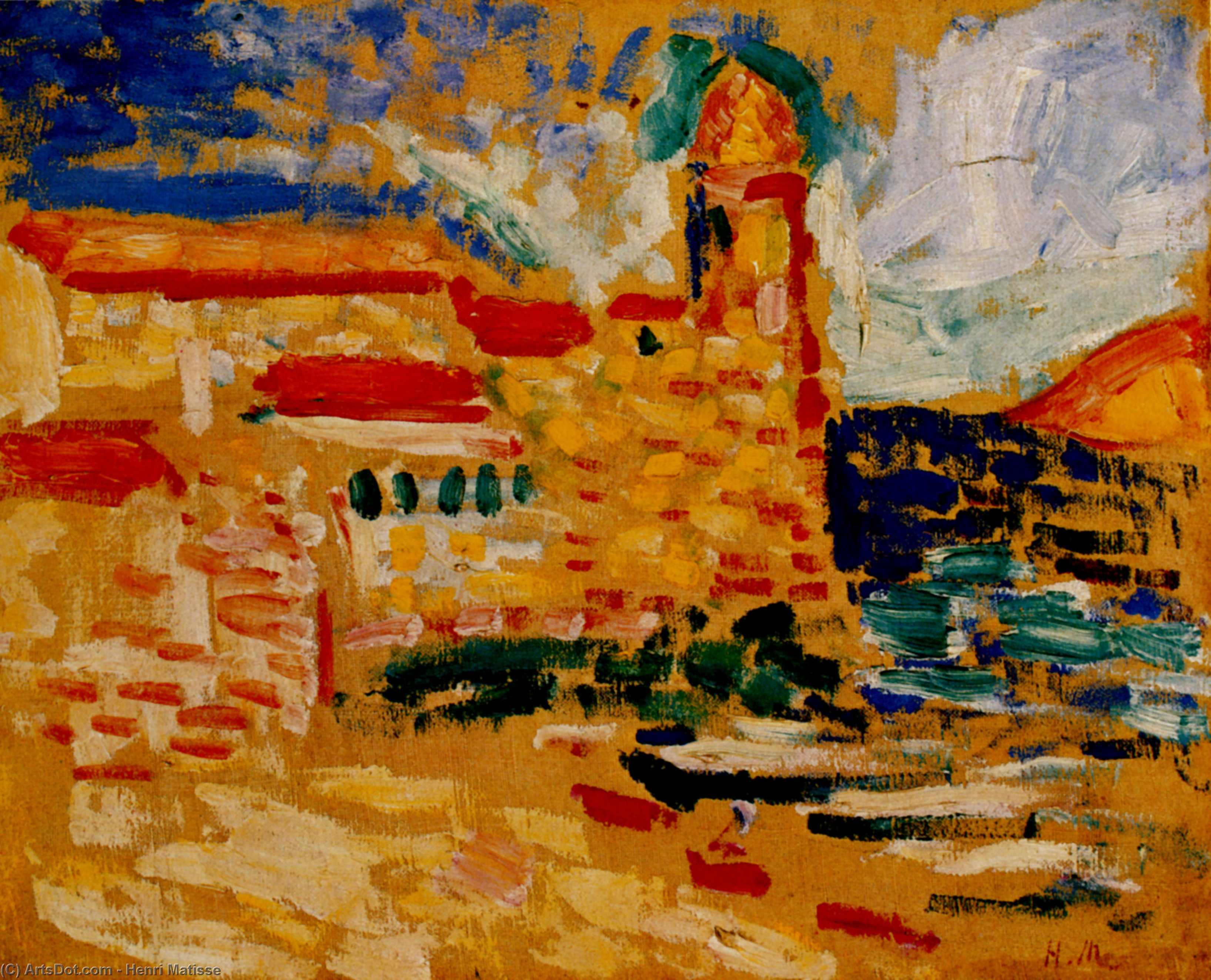 Vue De Collioure, Le Clocher Collection Kate Steichen — Henri Matisse