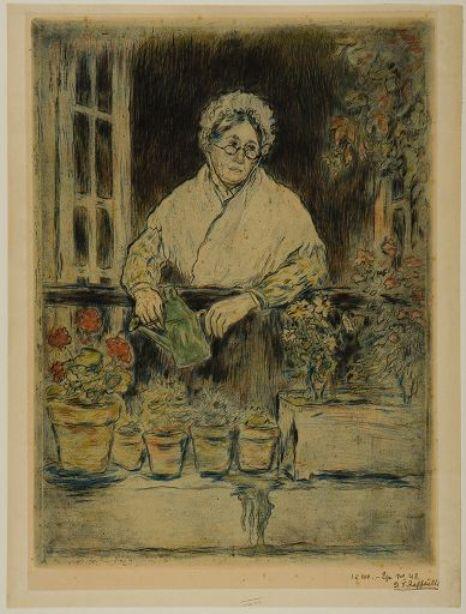 The Old Lady's Garden — Jean-françois Raffaelli