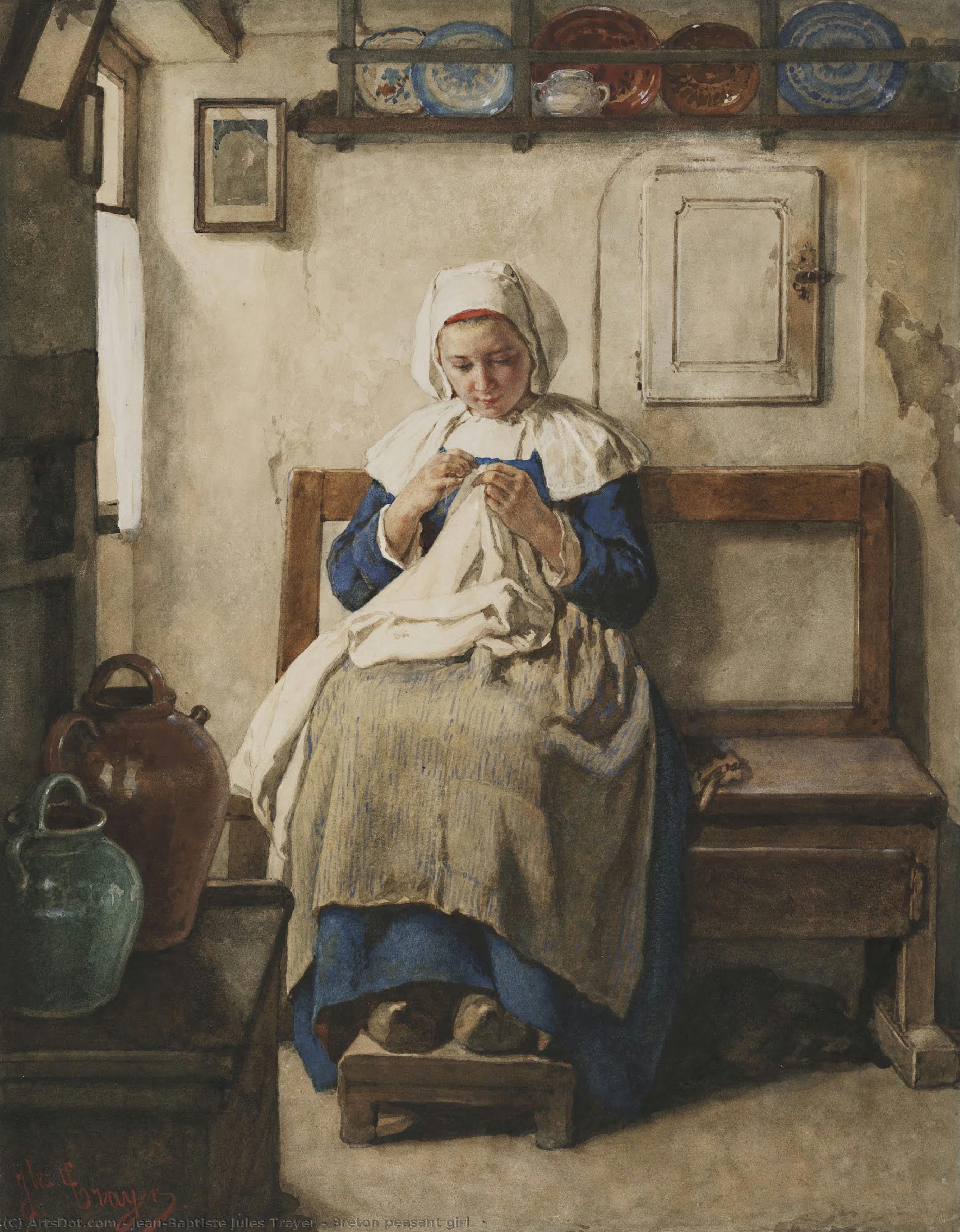 Breton Peasant Girl — Jean-baptiste Jules Trayer