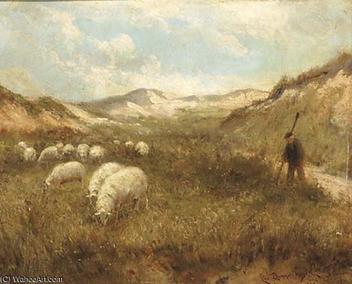 Guiding The Flock Through The Dunes — Cornelis Christiaan Dommelshuizen
