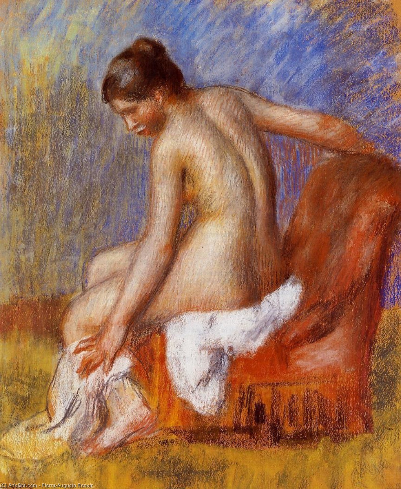 Nude In An Armchair — Pierre-auguste Renoir