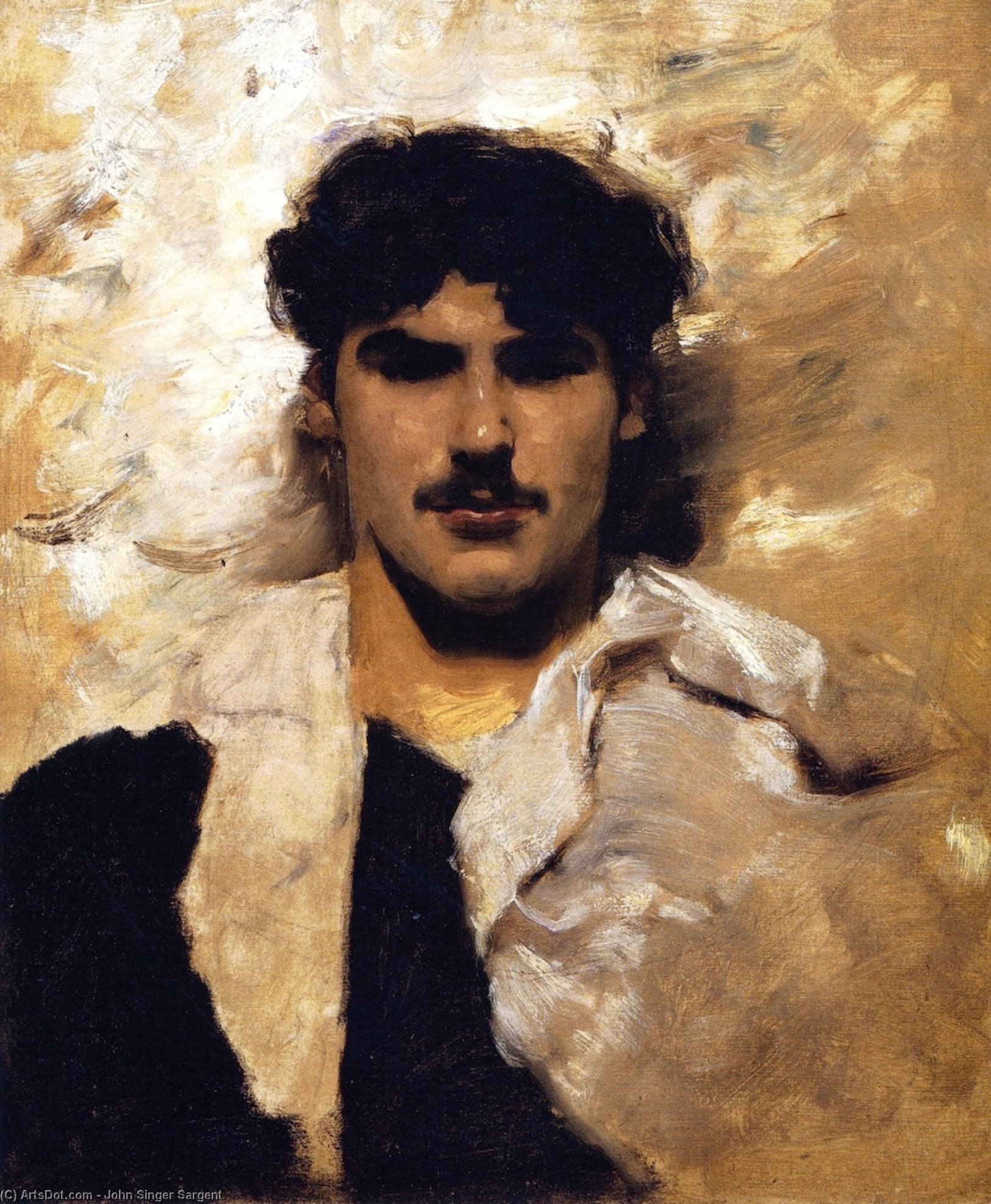Head Of A Male Model — John Singer Sargent