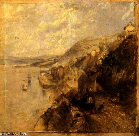 Figures Resting Above A Cove, Cork — Thomas Creswick