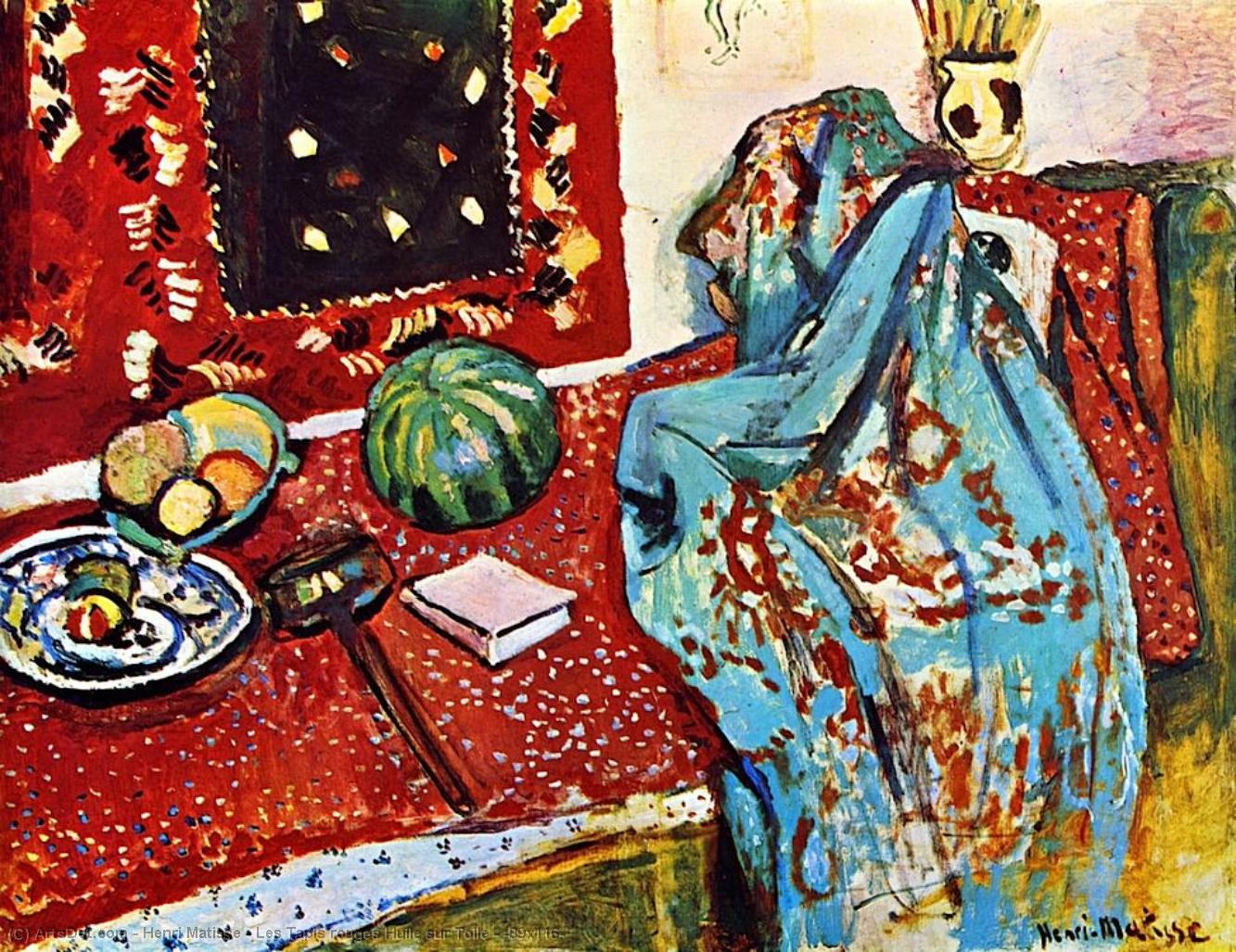 Les Tapis Rouges Huile Sur Toile - (89x116) — Henri Matisse