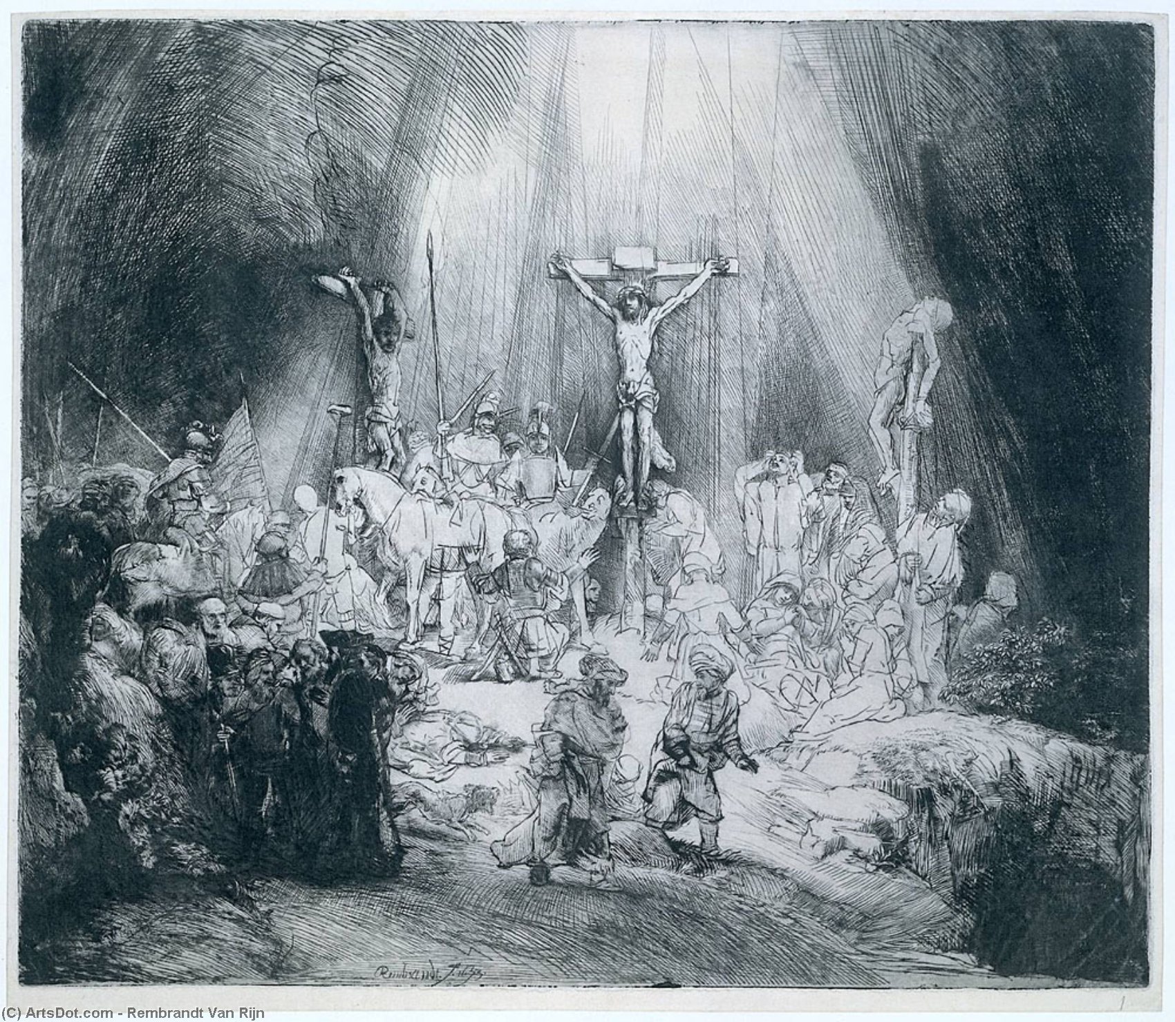 The Three Crosses — Rembrandt Van Rijn