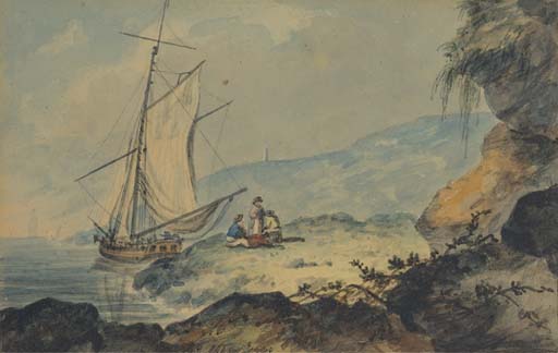 A Gaff-rigged Cutter In A Coastal Inlet, Devon — William Payne