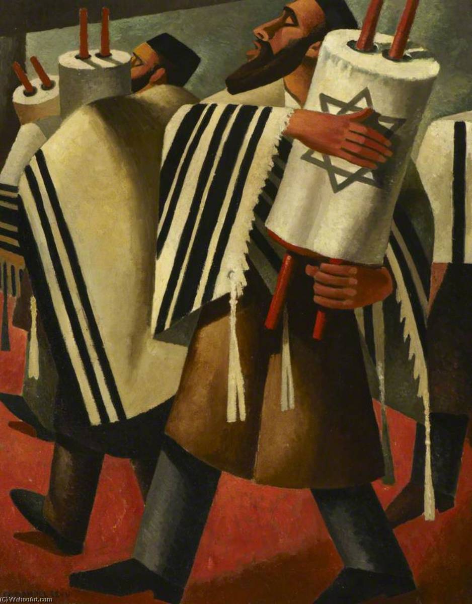 Two Rabbis Carrying The Scrolls Of The Law — Emmanuel Levy