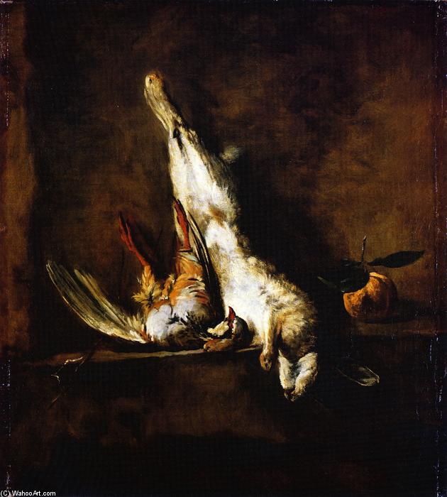 Rabbit With Red Partridge And Seville Orange — Jean-baptiste-siméon Chardin