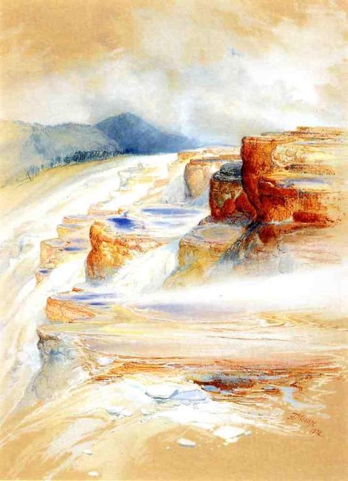 The Hot Springs Of Gardiners River, Dianas Baths — Thomas Moran