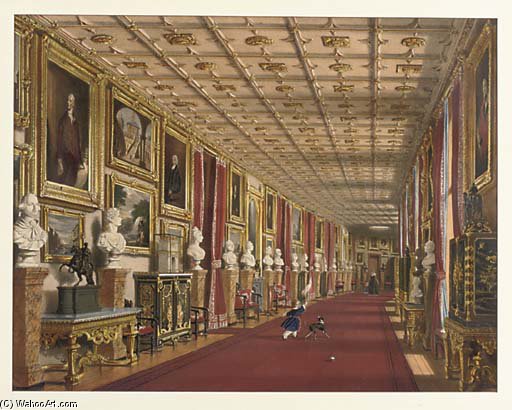 Long Corridor At Windsor Castle — Joseph Nash The Younger