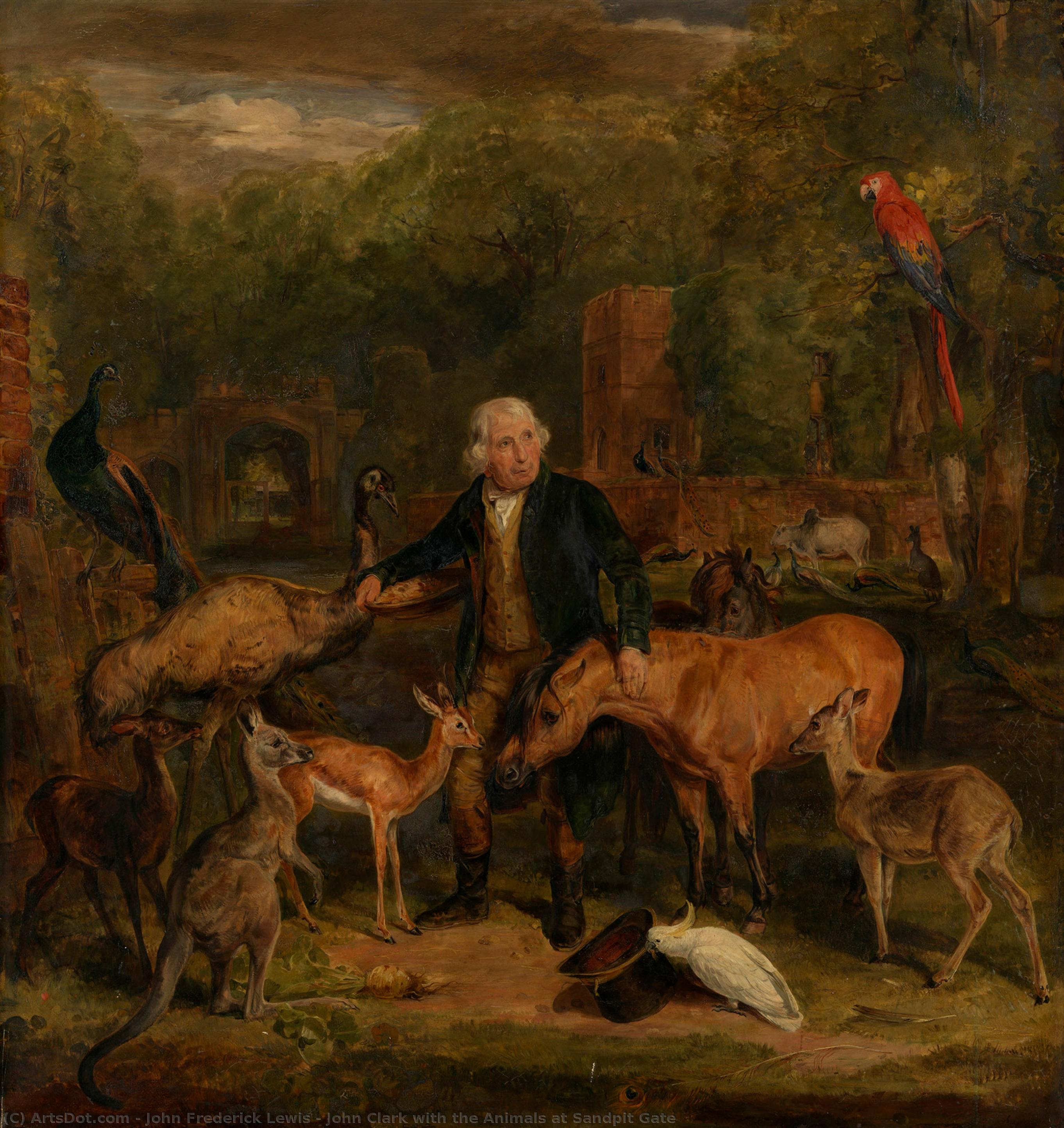 John Clark With The Animals At Sandpit Gate — John Frederick Lewis