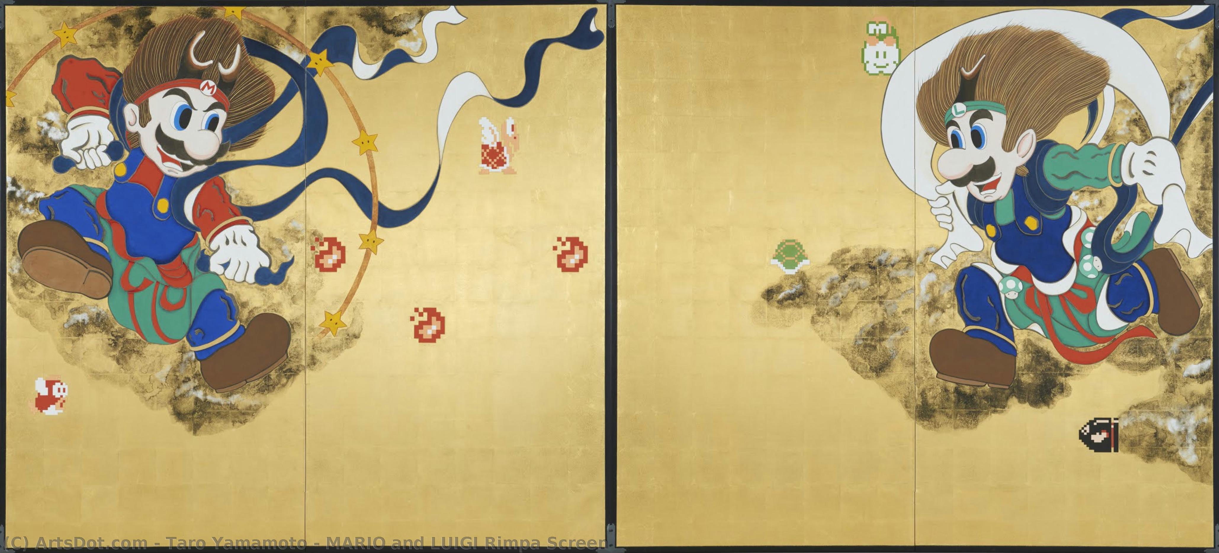 Mario And Luigi Rimpa Screen — Taro Yamamoto