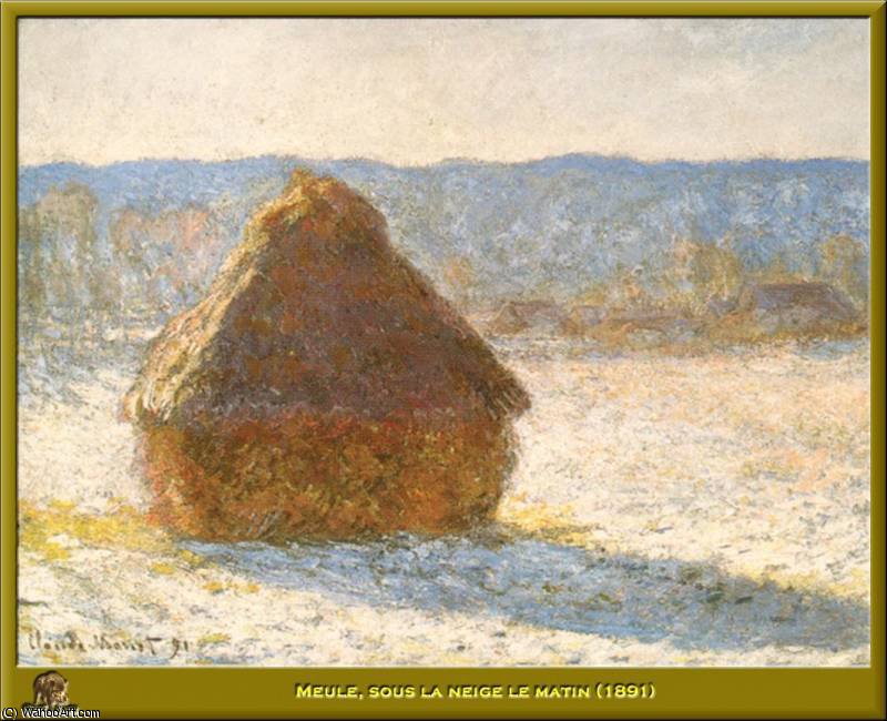 Meule Sous La Neige Le Matin — Claude Monet
