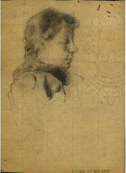 Anna Or Cora In Profile — Julian Alden Weir