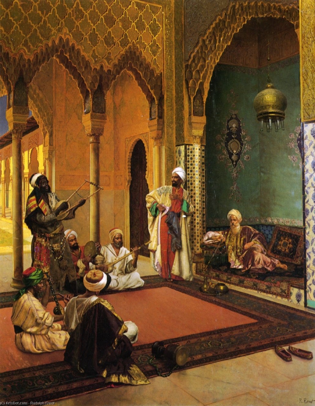 Traveling Musicians Playing For The Sultan — Rudolph Ernst