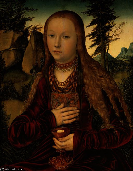 St. Barbara In A Wooded Landscape — Lucas Cranach The Elder