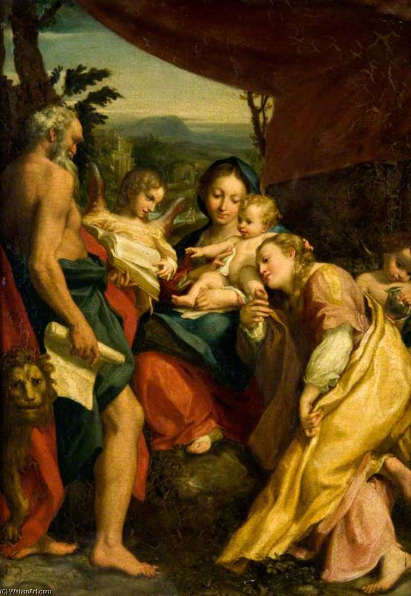 Madonna With Saint Jerome (after Correggio) — John Graham Gilbert