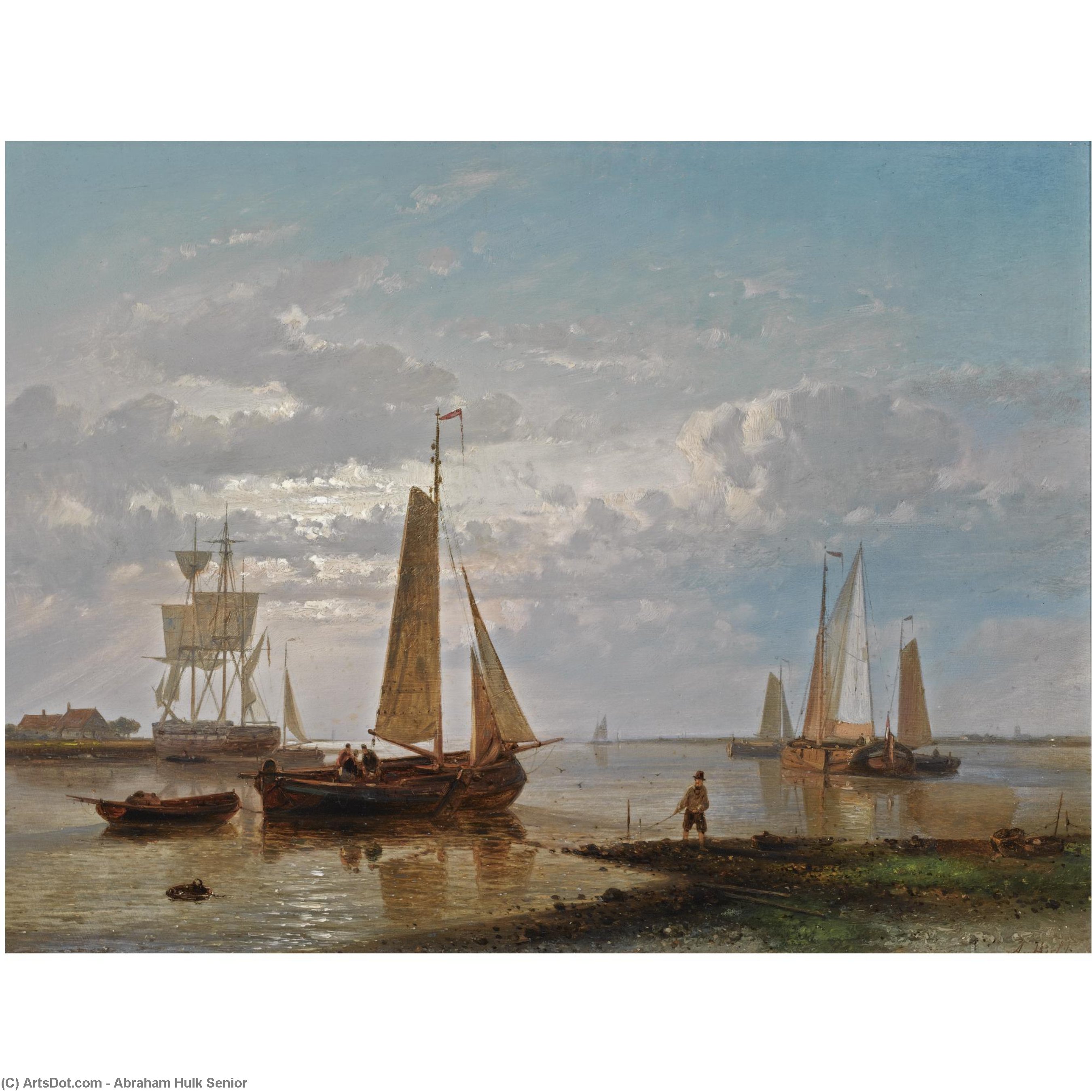 A Coastal Scene — Abraham Hulk Senior