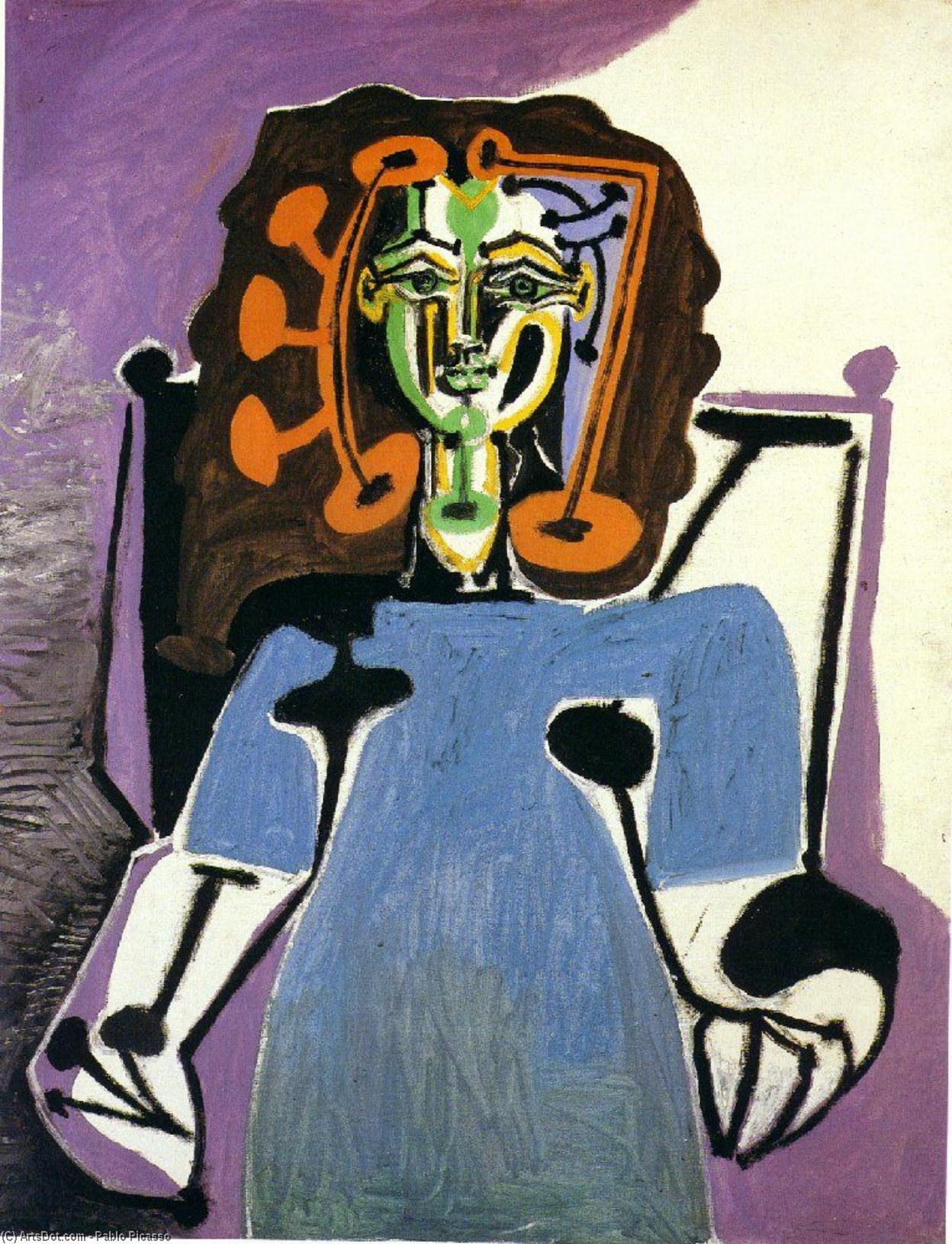 Seated Francoise With Blue Dress — Pablo Picasso