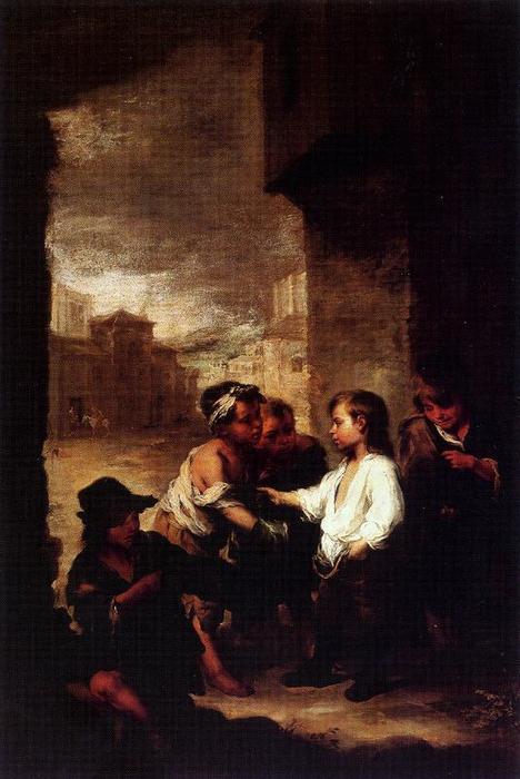 Santo Tomás De Villanueva Repartiendo Su Ropa — Bartolomé Esteban Murillo