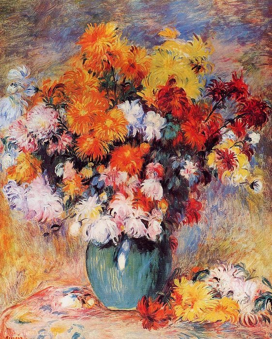 Vase Of Chrysanthemums — Pierre-auguste Renoir