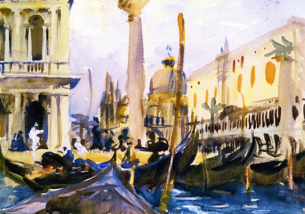 The Piazzetta With Gondolas — John Singer Sargent