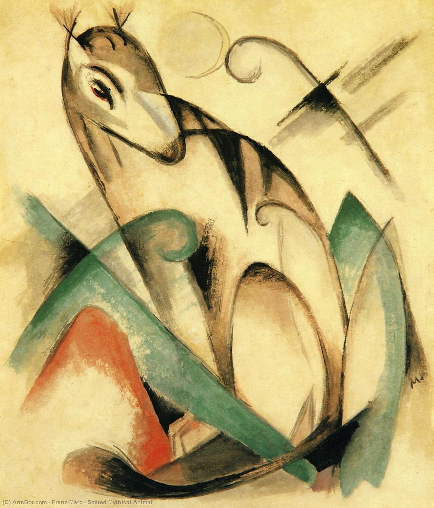 Seated Mythical Animal — Franz Marc