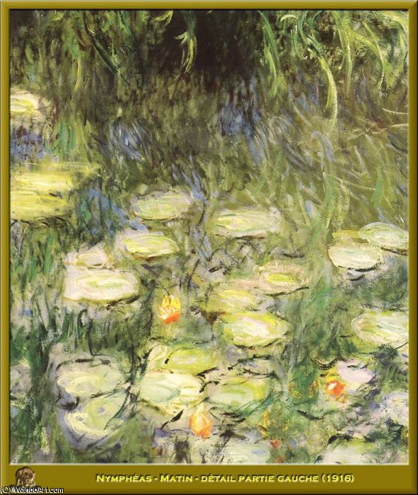 Nympheas Matin Partie Gauche — Claude Monet