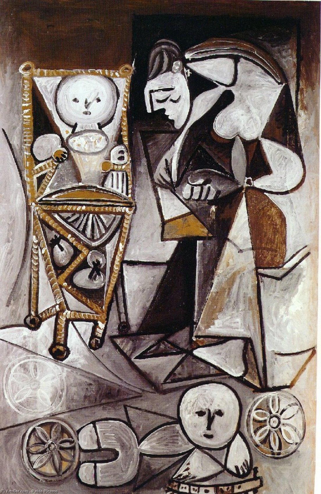 Drawing Woman Surrounded By Her Children — Pablo Picasso